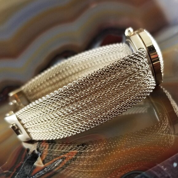 Relic by Fossil Hinged Cover Gold Mesh Bracelet Watch - Picture 5 of 5